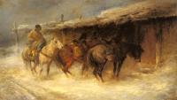 Emil Rau - Schreyer Adolf Wallachian Horseman In The Snow